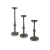 Ashley Ishika Candle Holder Set of 3, Cast Aluminium, Pewter Gray