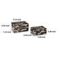 Foer Decorative Storage Box Set of 2 Black Brown Cream Mosaic Pattern By Casagear Home BM318926