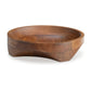 Myra Bowl Carved Pattern at the Bottom Food Safe Brown Wood 14 Inch By Casagear Home BM318929