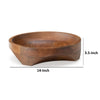 Myra Bowl Carved Pattern at the Bottom Food Safe Brown Wood 14 Inch By Casagear Home BM318929