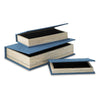 Ashley Jolly Decor Storage Box Set of 3 Blue Book Design Black Velvet Lining BM318931