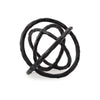 Lizy Sculpture Decor Set of 2 Interlocking Round Rings Black Cast Aluminium By Casagear Home BM318932