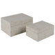 Ashley Alia Storage Box Set of 2, Rectangular White Block Wood