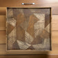 Hely Decorative Wood Tray 27 Inch Square Geometric Pattern Brown Beige By Casagear Home BM318938