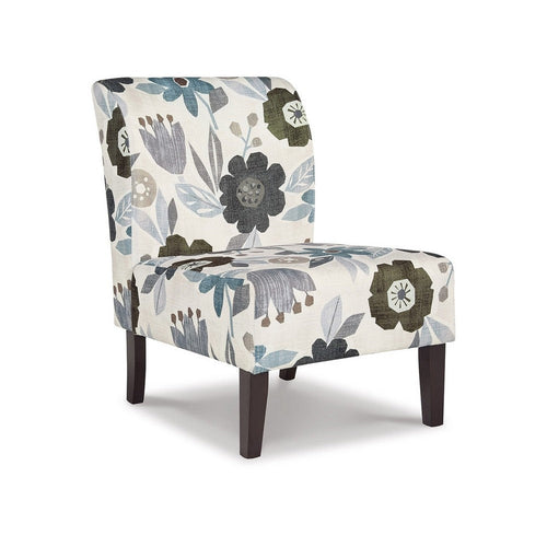 Ashley Rima Accent Chair, Floral Pattern Polyester, Black Wood