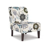 Ashley Rima Accent Chair, Floral Pattern Polyester, Black Wood
