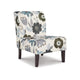 Ashley Rima Accent Chair, Floral Pattern Polyester, Black Wood