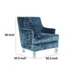 Gloria Accent Chair Lagoon Blue Polyester Crushed Velvet Clear Acrylic By Casagear Home BM318940