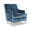 Gloria Accent Chair, Lagoon Blue Polyester Crushed Velvet, Clear Acrylic By Casagear Home