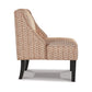 Hellen Accent Chair Orange Cream Polyester Diamond Pattern Black Wood By Casagear Home BM318942