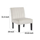 Victor Accent Chair Channel Stitch Light Beige Polyester Black Wood Legs By Casagear Home BM318950