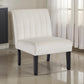 Victor Accent Chair Channel Stitch Light Beige Polyester Black Wood Legs By Casagear Home BM318950