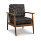 Kevin Accent Chair, Charcoal Gray Polyester, White Print, Brown Wood By Casagear Home