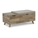 Ashley Gimi Storage Bench, Brown Wood, Beige Polyester, 39 Inch