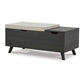 Yasmin Storage Bench Black Gray Wood Beige Polyester Foam 39 Inch By Casagear Home BM318955