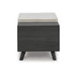 Yasmin Storage Bench Black Gray Wood Beige Polyester Foam 39 Inch By Casagear Home BM318955