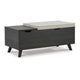 Ashley Yasmin Storage Bench, Black Gray Wood, Beige Polyester, 39"