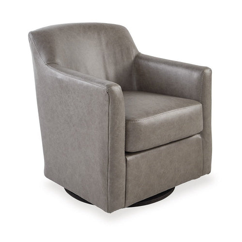 Ashley Leena Swivel Accent Chair, Gray Genuine and Faux Leather