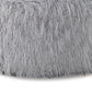 Lacey Oversized Accent Ottoman Light Gray Faux Fur Soft Cushion 39 Inch By Casagear Home BM318959