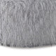 Lacey Oversized Accent Ottoman Light Gray Faux Fur Soft Cushion 39 Inch By Casagear Home BM318959