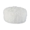 Lacey Oversized Accent Ottoman White Faux Fur Soft Cushion 39 Inch By Casagear Home BM318960