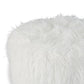 Lacey Oversized Accent Ottoman White Faux Fur Soft Cushion 39 Inch By Casagear Home BM318960