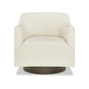 Phoebe Swivel Accent Chair White Faux Suede Dark Bronze Metal Base By Casagear Home BM318961