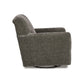 Layla Swivel Glider Accent Chair Dark Gray Polyester Black Metal Base By Casagear Home BM318963