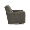 Layla Swivel Glider Accent Chair Dark Gray Polyester Black Metal Base By Casagear Home BM318963