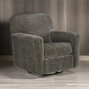 Layla Swivel Glider Accent Chair Dark Gray Polyester Black Metal Base By Casagear Home BM318963