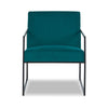 Anisa Accent Chair Teal Velvet Seat Cushions Black Metal Frame By Casagear Home BM318968