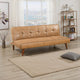 Sena Futon Convertible Sofa Bed Sleeper Couch, Light Brown Faux Leather By Casagear Home