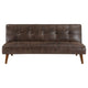Sena Futon Convertible Sofa Bed Sleeper Couch Dark Brown Faux Leather By Casagear Home BM318971