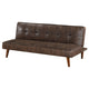 Sena Futon Convertible Sofa Bed Sleeper Couch Dark Brown Faux Leather By Casagear Home BM318971