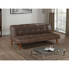 Sena Futon Convertible Sofa Bed Sleeper Couch, Dark Brown Faux Leather By Casagear Home