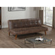 Sena Futon Convertible Sofa Bed Sleeper Couch, Dark Brown Faux Leather By Casagear Home