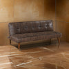 Sena Futon Convertible Sofa Bed Sleeper Couch, Dark Brown Faux Leather By Casagear Home