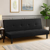Fordy Futon Convertible Sofa Bed Sleeper Couch, Black Fabric, Foam, 65 Inch By Casagear Home