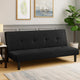 Fordy Futon Convertible Sofa Bed Sleeper Couch, Black Fabric, Foam, 65 Inch By Casagear Home