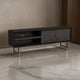 Marcel TV Media Entertainment Console 2 Doors Charcoal Black 70 Inch By Casagear Home BM318975