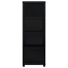 Janice Media Tower Bookcase 3 Shelves 1 Storage Cabinet Black Finish By Casagear Home BM318976