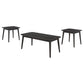 Carey 3pc Living Room Set, 1 Coffee Table, 2 End Tables, Black Hardwood By Casagear Home