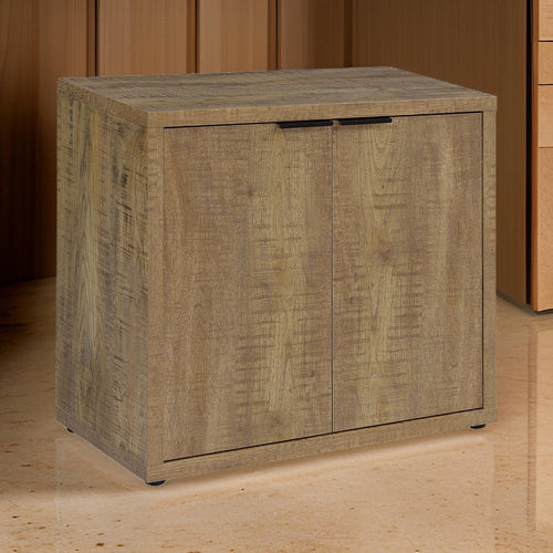 Azia Accent Cabinet, 2 Doors, Adjustable Shelves, Mango Brown Wood Frame By Casagear Home