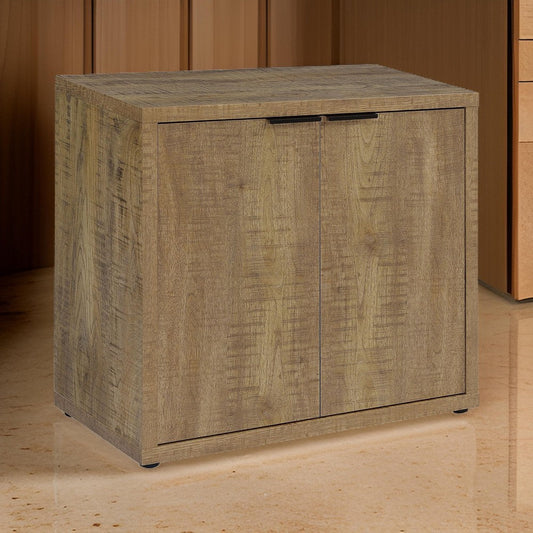 Azia Accent Cabinet, 2 Doors, Adjustable Shelves, Mango Brown Wood Frame By Casagear Home