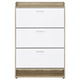 Danny Shoe Storage Cabinet 3 Tiered Bottom Shelf Antiqued White Pine By Casagear Home BM318982