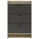 Danny Shoe Storage Cabinet 3 Tiered Bottom Shelf Antiqued Gray Pine By Casagear Home BM318983