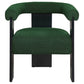 Cara Accent Chair Curve Back Green Boucle Fabric with Black Wood Legs By Casagear Home BM318988