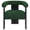 Cara Accent Chair Curve Back Green Boucle Fabric with Black Wood Legs By Casagear Home BM318988