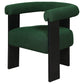 Cara Accent Chair Curve Back Green Boucle Fabric with Black Wood Legs By Casagear Home BM318988