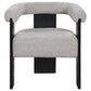 Cara Accent Chair Curve Back Gray Boucle Fabric with Black Wood Legs By Casagear Home BM318989